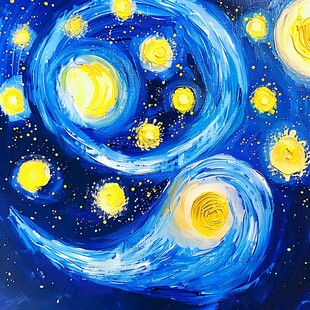 彩绘银河星系插画