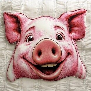 小猪抱枕图案