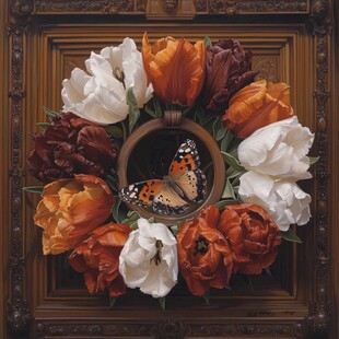 高清插画宫廷静物花卉