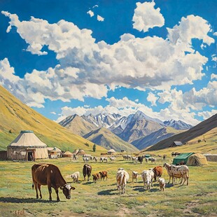 新疆手绘新疆油画