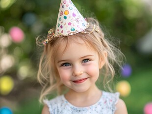 戴生日帽的女孩