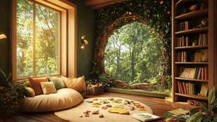 森林儿童房背景墙