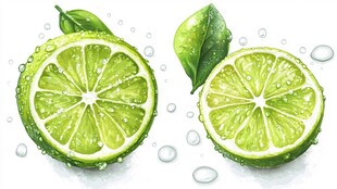 水果青柠插画