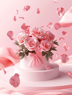 立体造型求婚背景