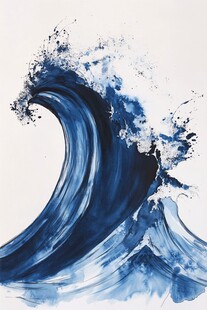 新中式水墨海浪装饰画