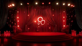 红色婚礼剧场风舞台