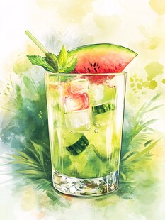 夏季冰饮插画
