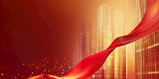 红色飘带高端地产背景