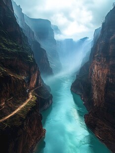 雨后的峡谷山川