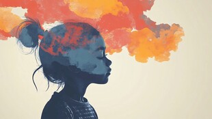 抽象女孩插画设计