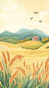 24节气麦田稻田中秋