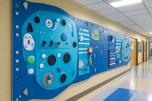 科学探索楼道墙