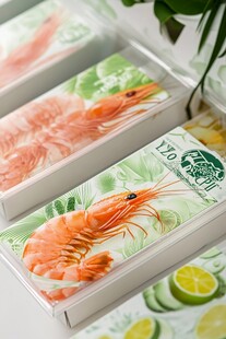 基围虾包装插画