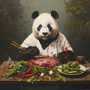 熊猫火锅创意广告设计