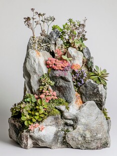 植物花卉花草假山