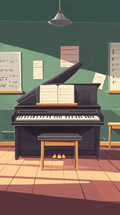 钢琴插画