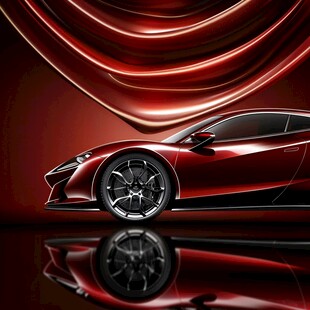 红色汽车海报