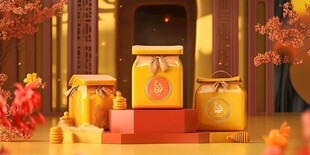 蜂蜜包装插画设计