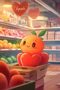 水果店形象插画