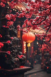 古代迎春纳财场景