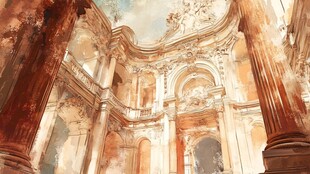 欧式壁画欧式建筑