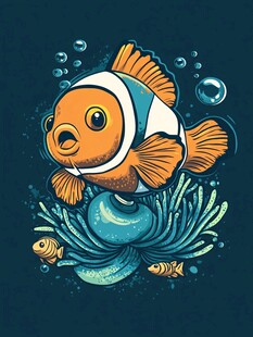 创意金鱼潮流插画