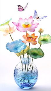 3d立体花卉荷花