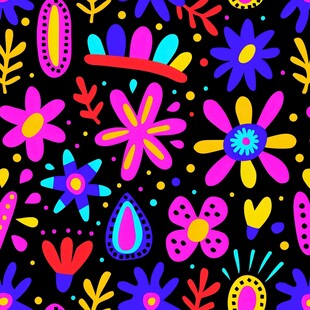 涂鸦花纹小碎花图案