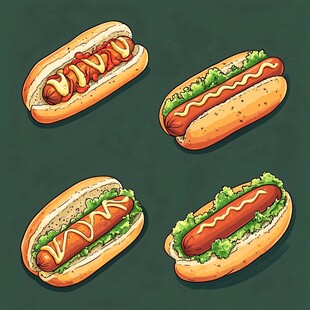 热狗插画