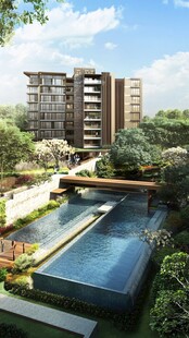 新中式住宅小区石水池