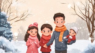 冬季温馨插画