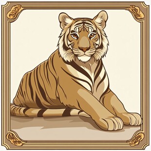 虎元素插画