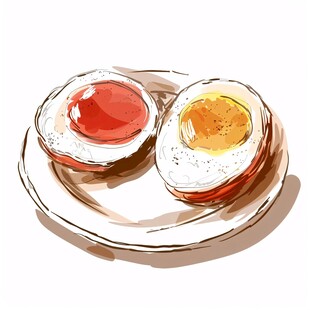 烤鸭蛋插画
