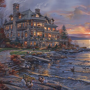 豪宅洋房别墅楼盘挂画