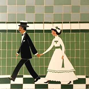 卡通西式婚庆人物