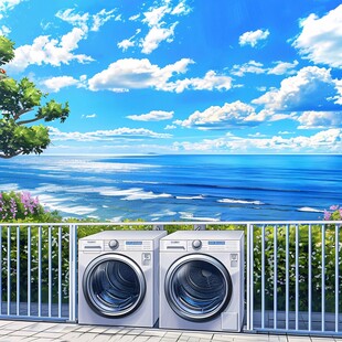 洗衣房台阶河边