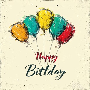 手绘生日快乐背景