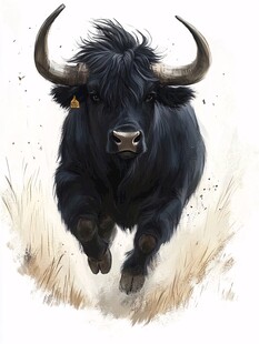 野牦牛插画