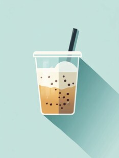 手绘珍珠奶茶