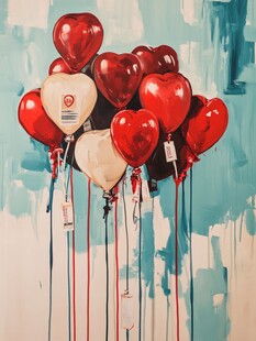 红白气球背景墙