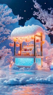 冬天雪屋积雪雪景