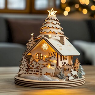 小雪人小木屋灯