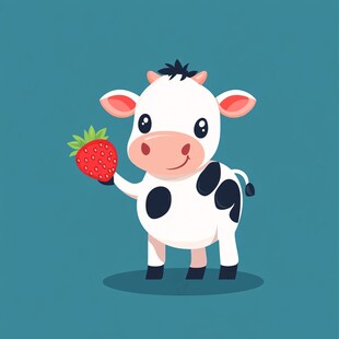 草莓牛牛卡通形象