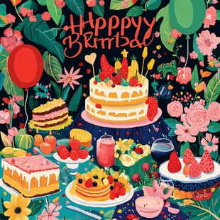 生日宴手绘