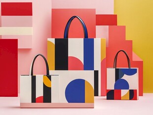 彩色块手提袋
