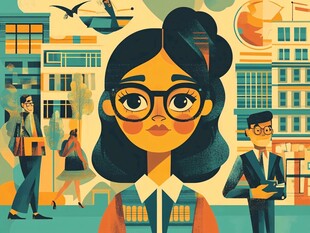 偏平化人物插画