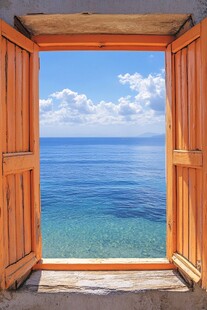 透过窗口海看海