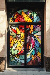 彩色玻璃大门