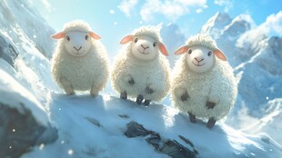 圣诞节小羊壁纸