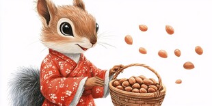 松鼠零食包装插画